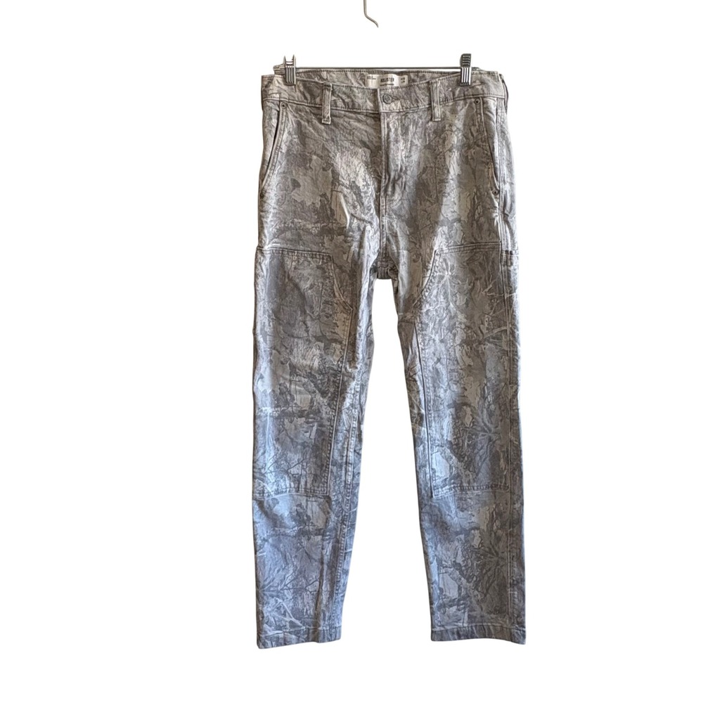 Hollister Size 32 Gray Camo Loose Carpenter Double Knee Jeans Utility Y2K Retro